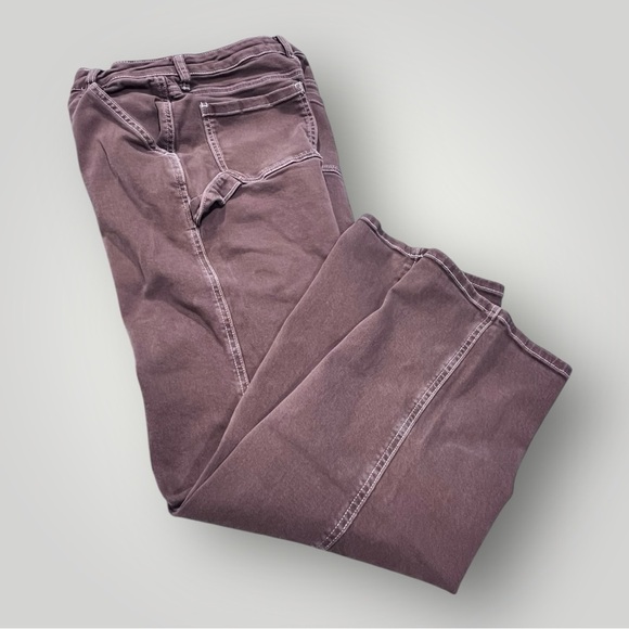 SO Brown Denim Pants Wide Leg - High Waist Carpenter - Picture 5 of 15